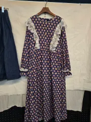 花柄 レース ロング ワンピース