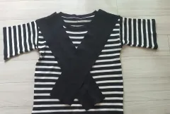 ボーダー柄半袖ニットTシャツ