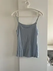 青 スリップ トップス