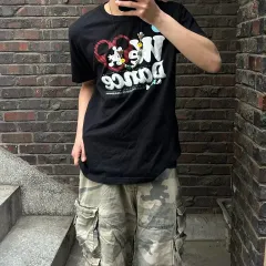 日本 ヴィンテージ Disney(ディズニー) ミッキーマウス フル プリント 半袖Tシャツ