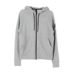 M adidas(アディダス) 3本線 袖 ロゴ グレー フード ジップアップ ジャケット ブルゾン
