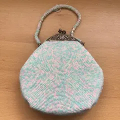レトロ # 1395 ジャパニーズヴィンテージ ビーズハンドバッグ 損傷した商品 1 立場