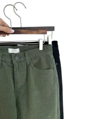 ピーチ 起毛 コットン パンツ - カーキのみ可能