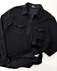 Polo ポロ Ralph Lauren(ラルフローレン) 90s ツーポケット 黒 ハーフジップアップ
