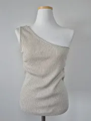 ヴィンテージ アシンメトリー ノースリーブ ニット