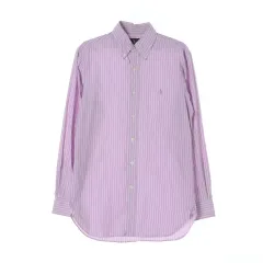 M ポロ ラルフ ローレン ラベンダー ストライプ 長袖 シャツ