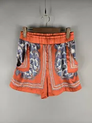 H ＆ M レディース UK10 ペイズリー サテン 感じ ショートパンツ 半ズボン