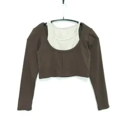 レイヤード クロップド トップス F_M0057