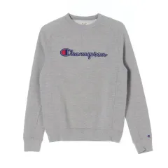 M Champion(チャンピオン) 大きな刺繍ロゴ グレー 裏起毛 パーカー スウェットシャツ