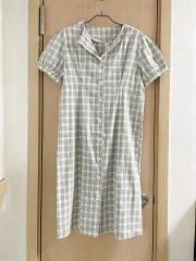 チェック ロング ワンピース