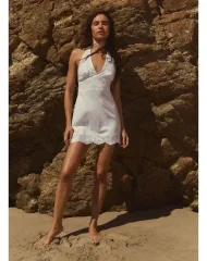 ザラ エンブロイダード ポプリン ドレス s