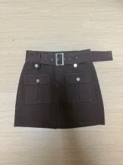 レディース ベルト スカート ブラウン 茶色