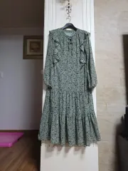 0422 ) フリル フラワー ロング丈ワンピース