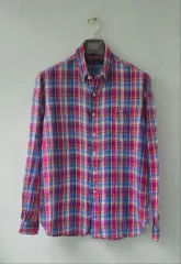 ポロ Ralph Lauren(ラルフローレン) ー 新作 レッド マドラスチェック チェック リネン シャツ L （ 105 ）