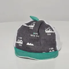 ブルードッグ グレー グリーン パータン メッシュキャップ 46cm