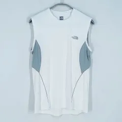 THE NORTH FACE(ザノースフェイス) メンズ 冷感 ストレッチ スリム ノースリーブ T シャツ 白 95 （ HU38645 ）