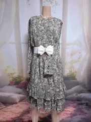 ベイズリー 裾 ティアードワンピース(ベルト 贈呈)