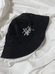 STUSSY コーデュロイ BIG ベーシック バケットハット ブラック