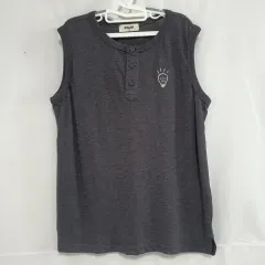 新品)スタッフ ヘンリーネック チャコール ノースリーブ Tシャツ キッズ 身長150cm 0617