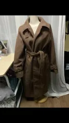 ベルト付きロングコート
