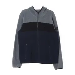 新品 M Tommy Hilfiger(トミーヒルフィガー) ロゴ フリース フード ジップアップ ブルゾン ジャケット