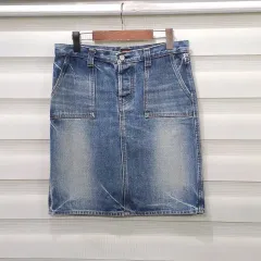 日本 DMG ビンテージウォッシング デニム スカート- ウーマンズ M