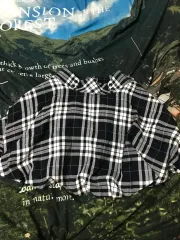 日本 ヴィンテージ チェック ネイビー スカート