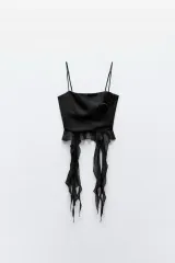 ZARA(ザラ) フリル シフォン トップス m