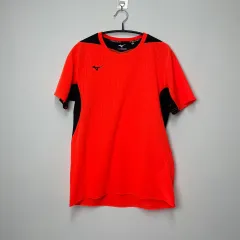ミズノ mizuno 蛍光 オレンジ 機能性 半袖 Tシャツ M