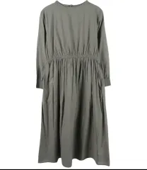 カーキ色 綿 ワンピース free