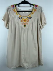 刺繡 半袖 ブラウス