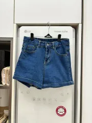 ハイウエスト デニムハーフパンツ S