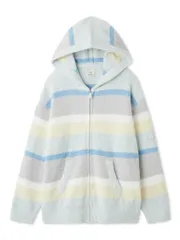 新品 [ジェラート ピケ] ベビモコカラフルボーダーパーカ PWNT255062 レディース BLU Free Size