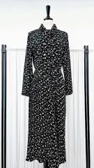 フラワー リボン ワンピース プリーツ プリーツワンピース