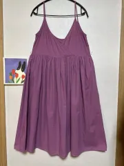 紫 ノースリーブ ワンピース