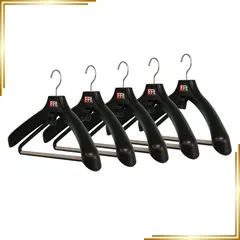 【新品】 シンコハンガー(Shinkohanger) 衣類用ハンガー F-Fit ワンオールストップバー 5個セット ブラック 日本製 ラック ズボン 洗濯 タオル スラックス バスタオル ネクタイ 頑丈 かたくずれ防止 物干し スカート パンツ 押し入れ 1