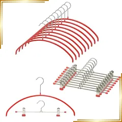 【新品】 MAWA ドイツのすべらないマワハンガー 定番セット 20本組 エコノミック 40P 10本組 クリップK30D 10本組 セット販売 10年 レッド 1