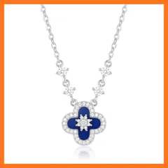 【新品】 [Puliyunxiang] 四葉のクローバー ネックレス レディース 18K金仕上げ 天然シェル 瑪瑙 多デザイン・多色展開 華奢 ジルコニア 長さ調整可能 金属アレルギー対応 誕生日 記念日 プレゼント ギフトボックス付