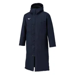 新品 トレーニングウェア ブレスサーモ中綿ロングコート 発熱素材 撥水 防風 32MEC555 ユニセックス ディープネイビー 2XL