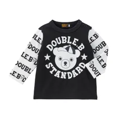 新品 [ミキハウス] ミキハウスダブルビー 長袖Ｔシャツ ロゴ くま 日本製 男の子 女の子 ベビー キッズ 子供服 通園 通学 61-5202-680 80cm 黒