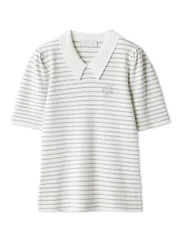 新品 [セルフォード] カリグラフィー刺衿付きニットプルオーバー CWNT252061 レディース BORDER Free Size