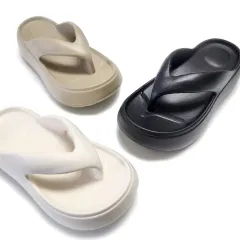 225 250 腫れぼったい クラウドクッション EVA 厚底 軽量 フラットフォーム ビーチサンダル 5cm ヒール