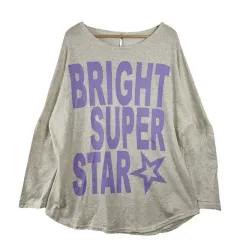 JPM ベージュ スーパースター ルーズフィット 長袖 Tシャツ F コットン 100 %