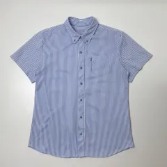 adidas(アディダス) ストライプ 半袖 シャツ 青