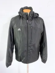 (本物) アディダス軽量フード付きパッド入りジャケット (メンズ) 95 ）