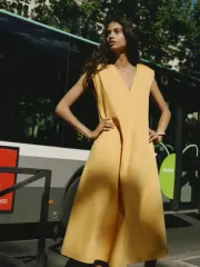 zara ZARA(ザラ) 肩パッド ノースリーブ 紐 ロング ワンピース S