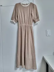 パンチング レース ロング丈ワンピース