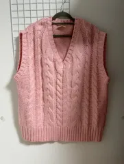 将軍 アイデア ボールド ケーブル ニット セーター ベスト