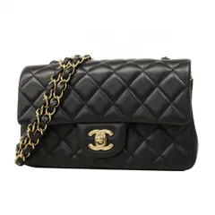 シャネル(Chanel) シャネル ショルダーバッグ ミニマトラッセ チェーンショルダー ラムスキン ブラック レディース