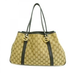 グッチ(Gucci) グッチ トートバッグ GGキャンバス GGツインズ 232957 キャンバス ベージュ ブラウン ブラック ゴールド レディース